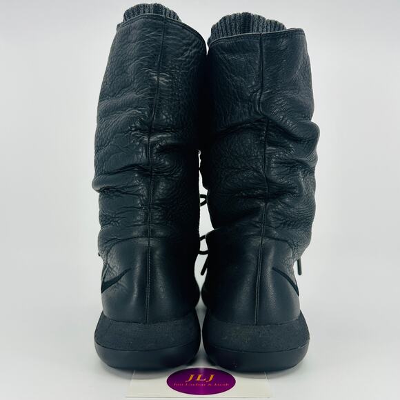 Nike Women's Roshe Two High Flyknit Sneaker Boots 'Black' 861708-001 Size 7.5 - Picture 6 of 11